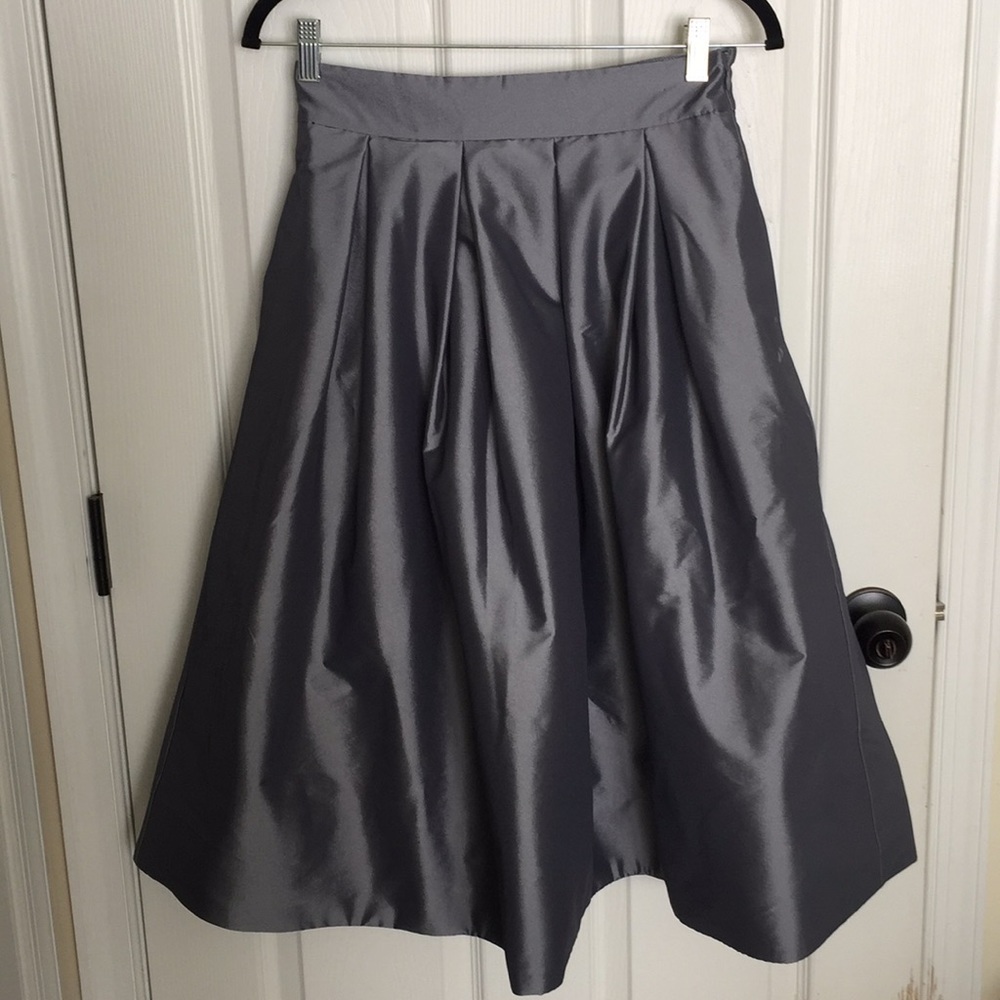 White house black market silver skirt